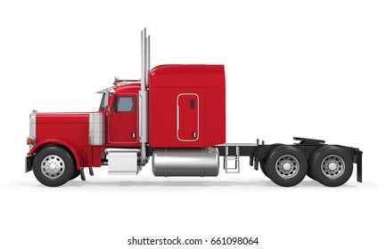 Red 18 Wheeler Truck No Trailer Stock Illustration 766137673