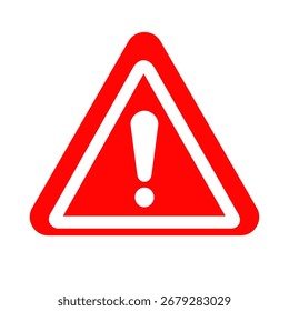 Red triangular warning sign with a white exclamation mark inside, indicating danger or caution.