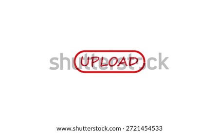 Red upload button isolated on white background