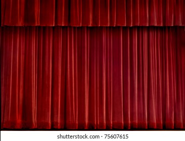 Red velvet concert curtain