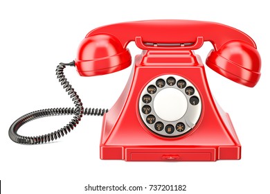 Retro Styled Red Telephone Ringing Stock Vector (Royalty Free ...