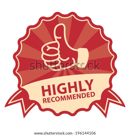 Red Vintage Style Highly Recommended Badge Stock Illustration 196144106 ...