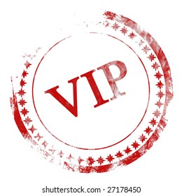 red vip stamp on a white background