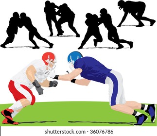 Red Vs. Blue American Football Limemen Illustration