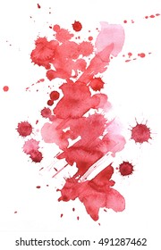 Red Watercolor Splatter