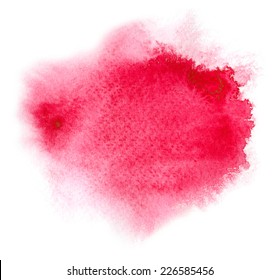 Red Watercolour Or Ink Stain With Water Color Paint Splash