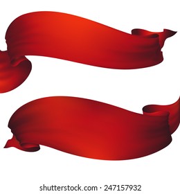 Red Waving Ribbon Banner