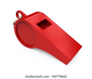 Red Whistle Isolated. 3D Rendering
