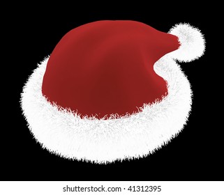 red white fluffy santa hat black stock photo edit now 739515535
