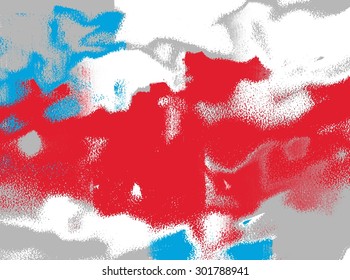 red white and blue on white background abstract painting