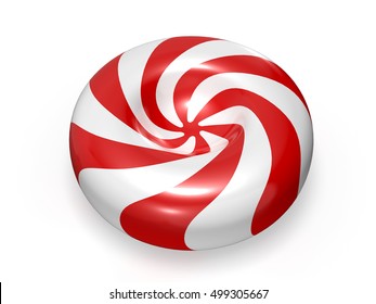 Red White Candy 3d Rendering