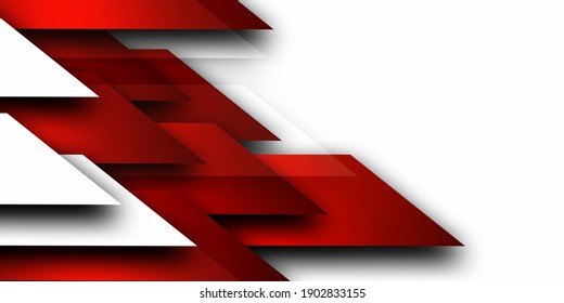  Red And White Geometric Corporate Banner Design