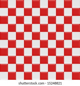 Red And White Glossy Checkered Seamless Tiles, See Vector Tiles In My Portfolio