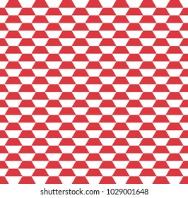 Red and White Half Hexagonal Seamless Repeat Pattern Background