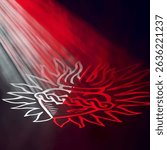 Red and white light rays match those emitting from the chest of Jesus in the famous Divine Mercy painting commissioned by St. Faustina. The light rays of mercy reveal the Sacred Heart of Jesus Christ.