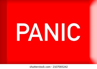 red and white panic button graphic illustration