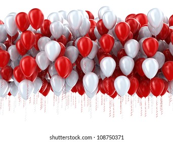 Red And White Party Balloons