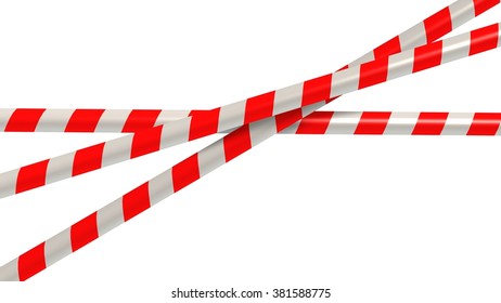 red white striped caution tape - isolated - Shutterstock ID 381588775