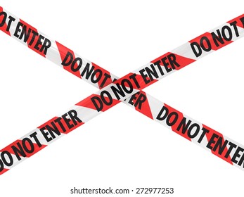 Red And White Striped DO NOT ENTER Tape Cross