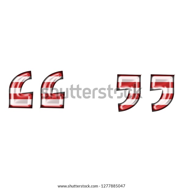 Red White Striped Double Quotes Symbol Stock Illustration 1277885047