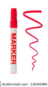 Red Whiteboard Marker Isolated On White Background