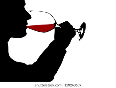 Red Wine Drinker, Silhouette