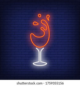 Red Wine Splash Glass Neon Sign Stock Illustration 1759355156 ...