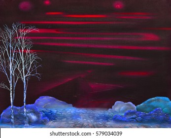 Red winter sunset