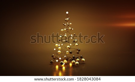 Red wireframe mesh of christmas tree. 3D rendering
 Stock photo © 