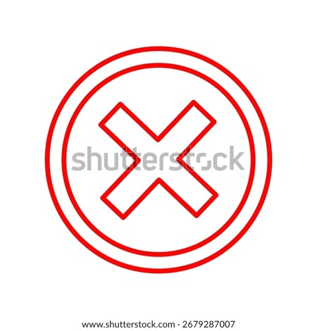 A red 'X' symbol inside a red circle, representing a negative or incorrect mark.