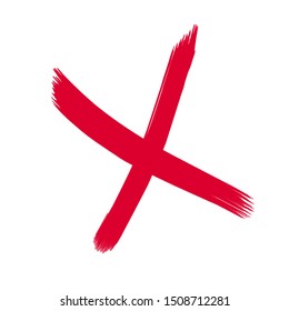 Red X with white background