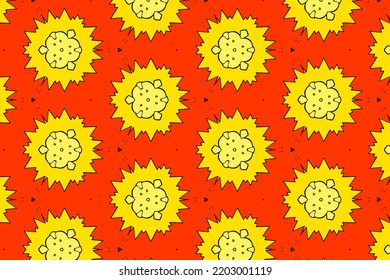 Red Yellow Comic Autumn Fall Cottagecore Aesthetic Boho Botanical Geometry Turing Patterns Background