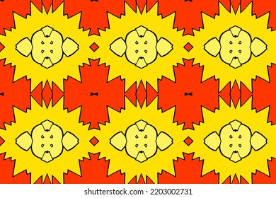 Red Yellow Comic Autumn Fall Cottagecore Aesthetic Boho Botanical Geometry Turing Patterns Background