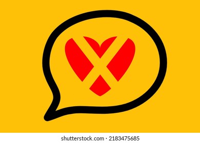 Red And Yellow Don't Say Love Illustration