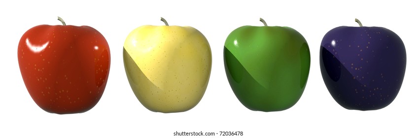 red-yellow-green-blue-apples-isolated-stock-illustration-72036478