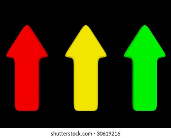 Red Yellow Green Pointer On Black Stock Illustration 30619216 ...