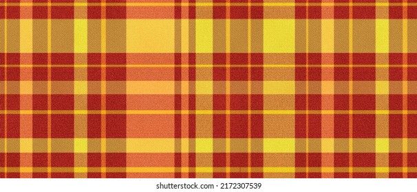 Red Yellow Plaid Pattern In Modern Style And Knitted Fabric