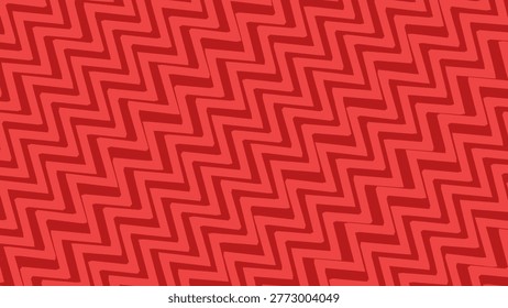 Red zigzag pattern fills the frame with a repeating chevron design and bold color variation creating a dynamic, geometric visual.