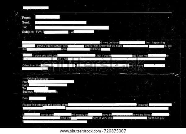 heavily redacted email