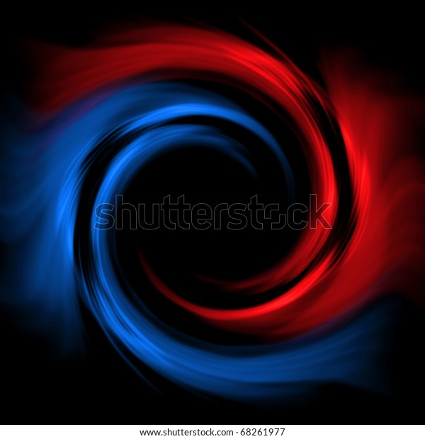 Redblue Vortex On Black Background Abstract Stock Illustration
