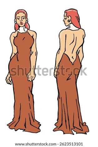 Red-Haired Opera Singer in Elegant Evening Gown Performing on Stage