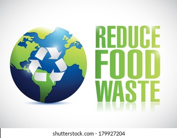 Reduce Food Waste Sign Illustration Design Over A White Background