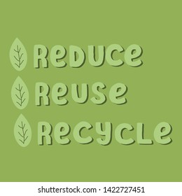 Reduce Reuse Recycle Quote Leaves Modern Stock Illustration 1422727451 ...