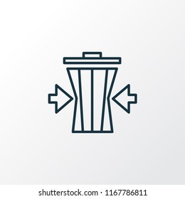 Reduce waste icon line symbol. Premium quality isolated trashcan element in trendy style.
