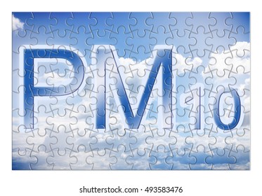 Reduction Of Particulate Matter (PM10) In The Air -  Concept Image In Puzzle Shape