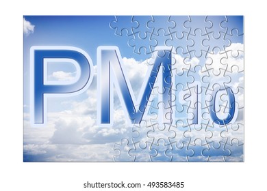 Reduction Of Particulate Matter (PM10) In The Air -  Concept Image In Puzzle Shape