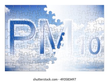 Reduction Of Particulate Matter (PM10) In The Air -  Concept Image In Puzzle Shape