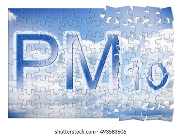 Reduction Of Particulate Matter (PM10) In The Air -  Concept Image In Puzzle Shape