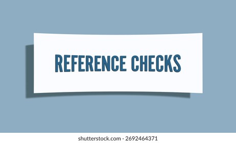 Reference checks. A card isolated on blue background.