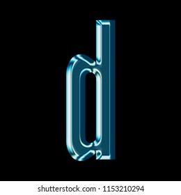 Reflective Blue Glass Letter D Lowercase Stock Illustration 1153210294